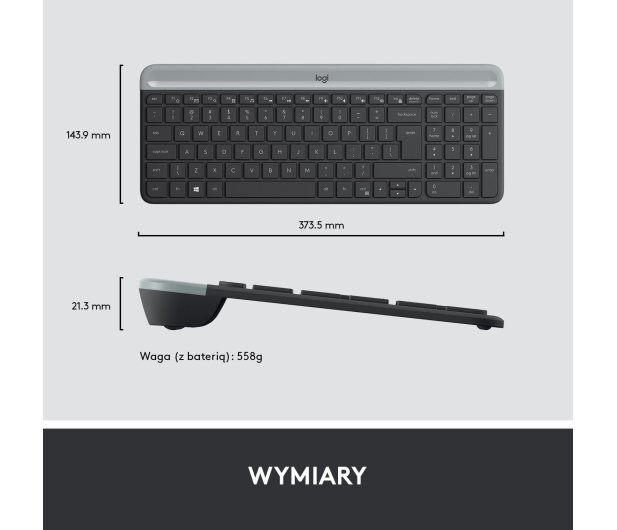 Logitech OUTLET - MK470 grafitowy - 1478428 - zdjęcie 13